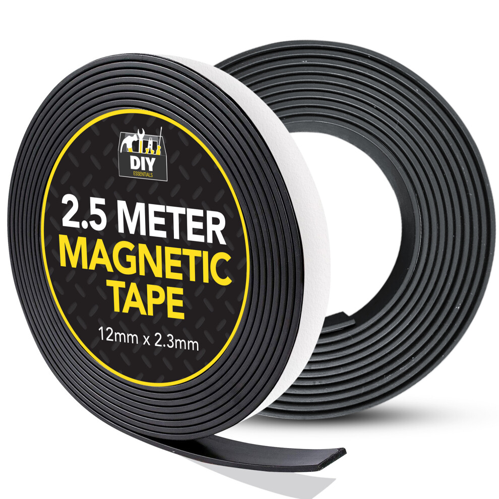 2.5M Magnetic Tape Self Adhesive | Flexible Magnet Strips 12mm x 2mm