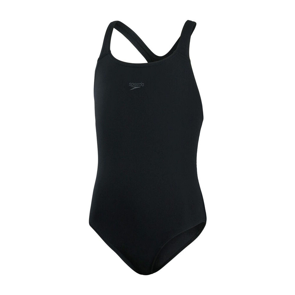 (11 to 12, Black) Speedo Swimming Costume Girls Eco Endurance+ Medalist Swimsuit - Black