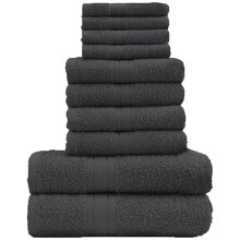 (10 Pieces Towel Bale, Charcoal) Toronto Towel Bale Set 100% Egyptian Cotton 450GSM