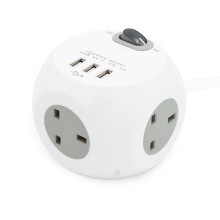 Benross 41079 3-Way Cube Extension Lead / 3 USB Ports Included