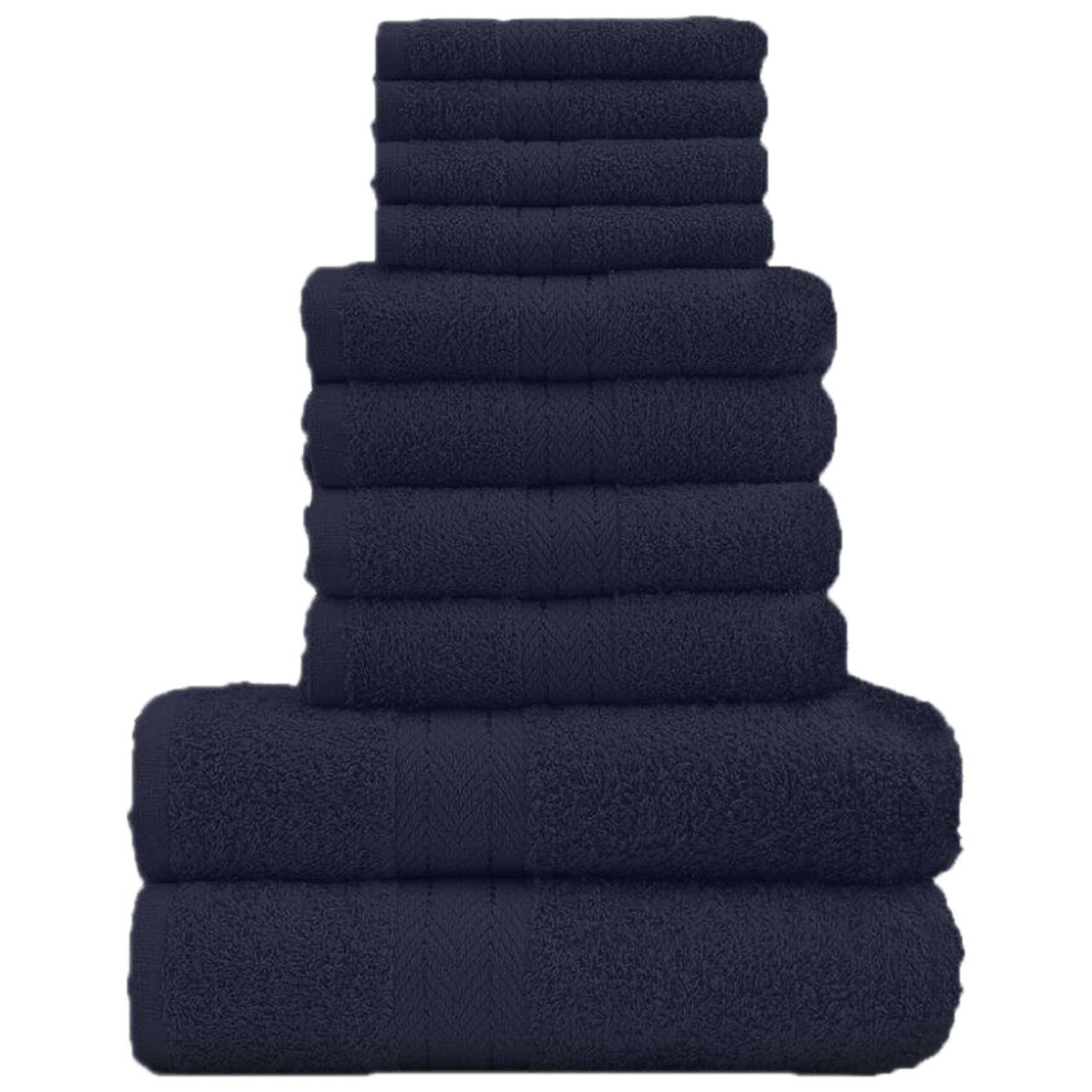 (10 Pieces Towel Bale, Navy) Toronto Towel Bale Set 100% Egyptian Cotton 450GSM