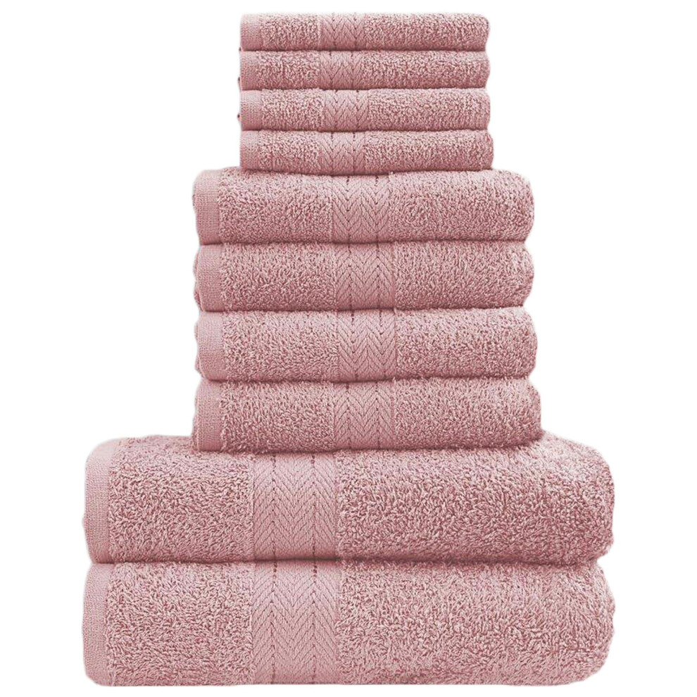 (10 Pieces Towel Bale, Blush Pink) Toronto Towel Bale Set 100% Egyptian Cotton 450GSM