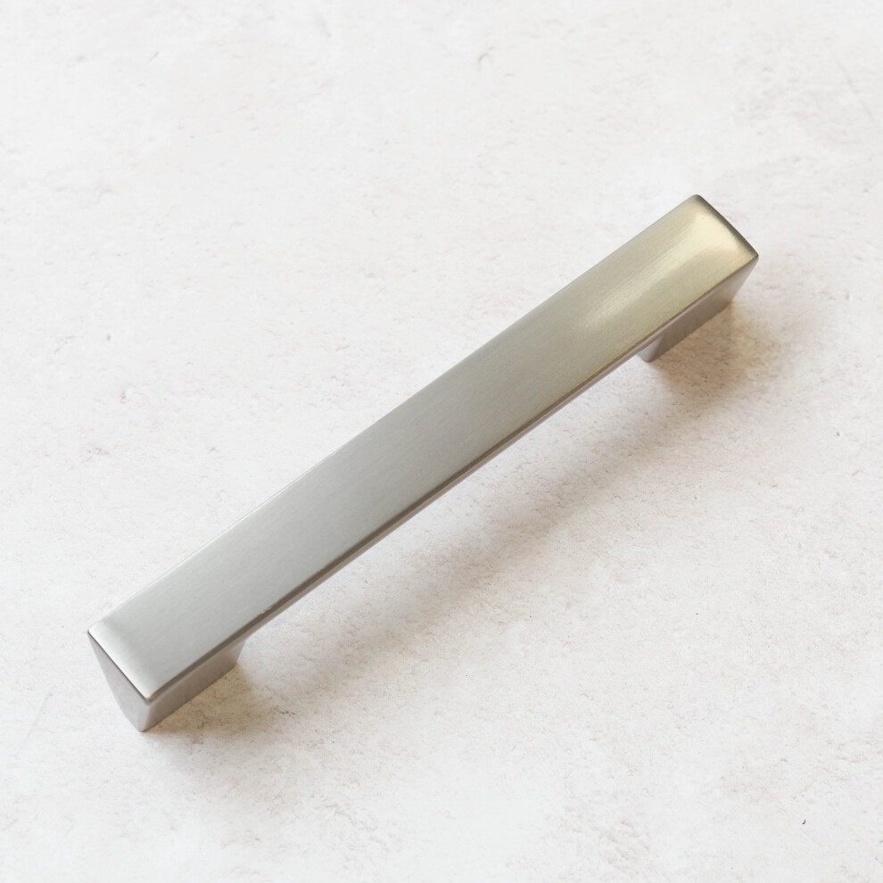 160mm Brushed Nickel Square Chunky Angular D Handle