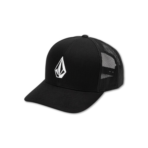 Volcom Curved Peak 6 Panel Snapback Cap ~ Full Stone Cheese black