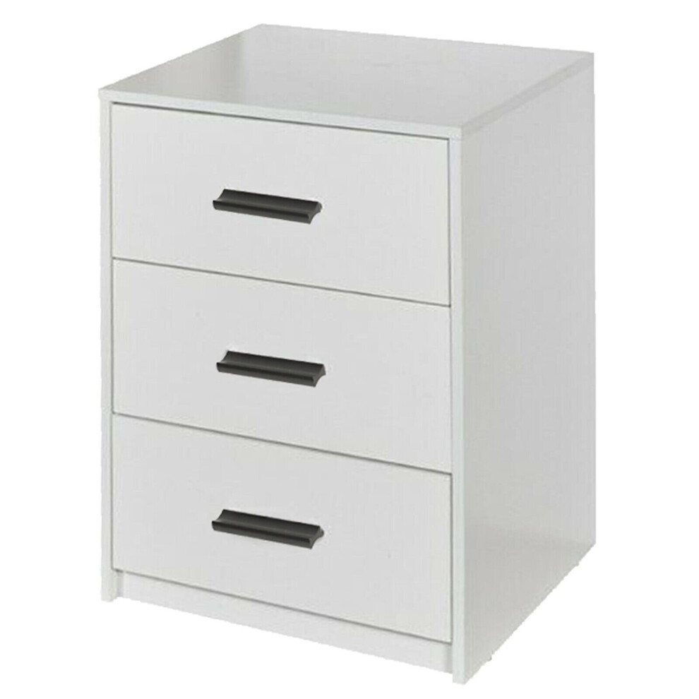 (3 Draw Cabinet) White Wooden Bedroom Furniture Cabinet Chest of Drawers Dressing Table Wardrobe