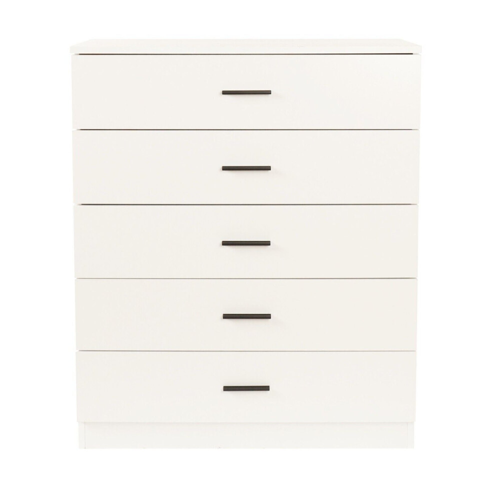 (5 Draw Cabinet) White Wooden Bedroom Furniture Cabinet Chest of Drawers Dressing Table Wardrobe