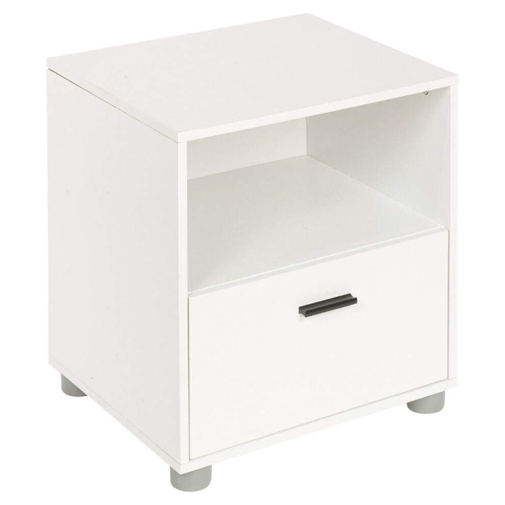 (1 Draw Cabinet) White Wooden Bedroom Furniture Cabinet Chest of Drawers Dressing Table Wardrobe