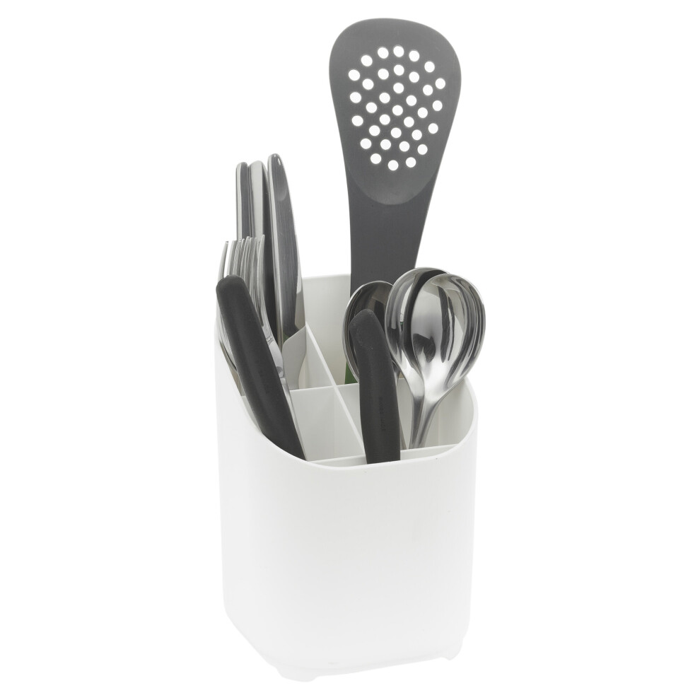 Urbn Living (White) Kitchen Plastic Cutlery Drainer Holder Rack White