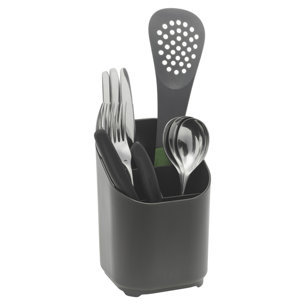 Urbn Living (Black) Kitchen Plastic Cutlery Drainer Holder Rack Black