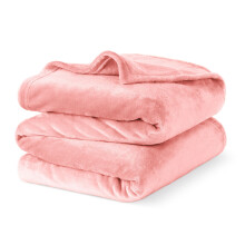 (KING, BLUSH PINK) LIVIVO Soft Flannel Fleece Blanket - Warm Microfiber Throw