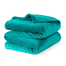(DOUBLE, OCEAN) LIVIVO Soft Flannel Fleece Blanket - Warm Microfiber Throw