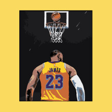 (02, Outer frame) Digital oil painting diy NBA fan LeBron James gift