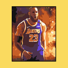 (06, Outer frame) Digital oil painting diy NBA fan LeBron James gift