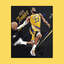 (05, Outer frame) Digital oil painting diy NBA fan LeBron James gift