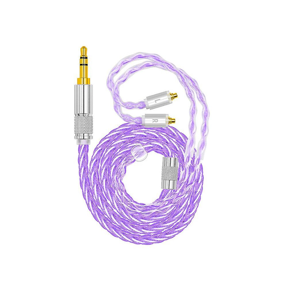 (, 3.5 To Mmcx) Earphone Cable Headphone Extension Cable Plated Copper Stereo Audio Cord Purple/Silver 768619231528