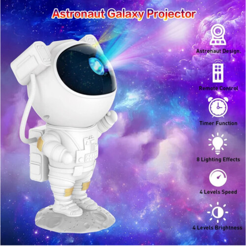 Astronaut Galaxy Projector Night Light – Nebula & Stars, 360 Rotating Head, Remote Control, UK Plug 2