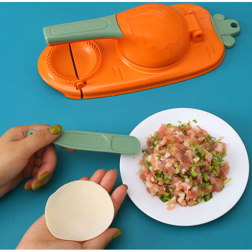 (Orange) Two-in-one dumpling press mould for new dumpling makers 2