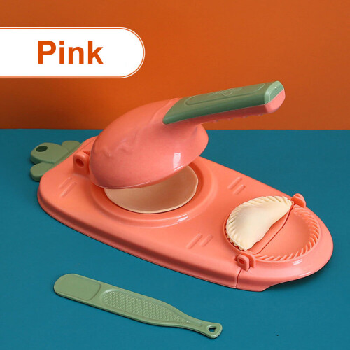 (Pink) Two-in-one dumpling press mould for new dumpling makers 2