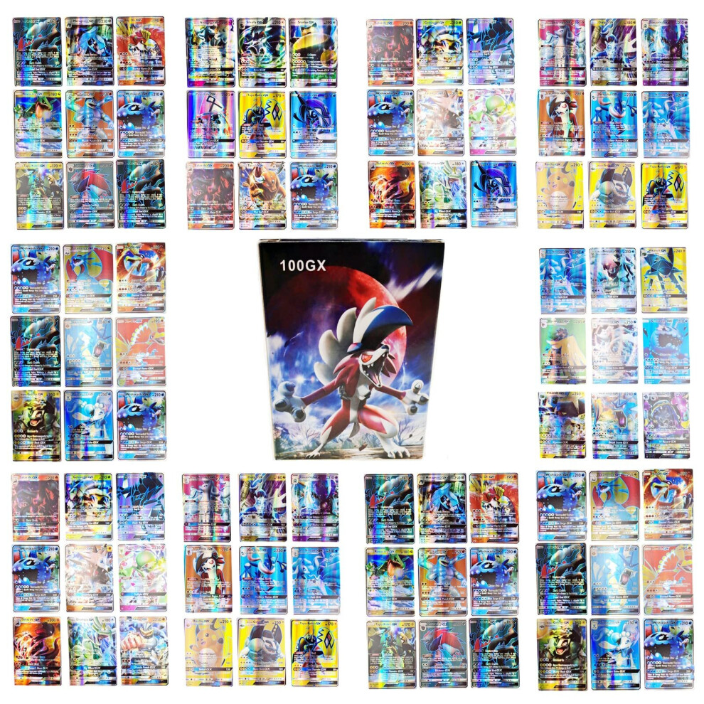 Pokemon Cards 100Pack Rare Shiny TCG Cards 89GX+11Trainer Kids Gifts