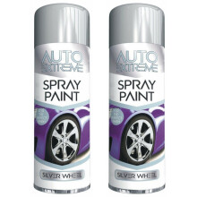 2 X 250Ml Silver Alloy Wheel Spray Paint Restorer Car Bike Auto Satin