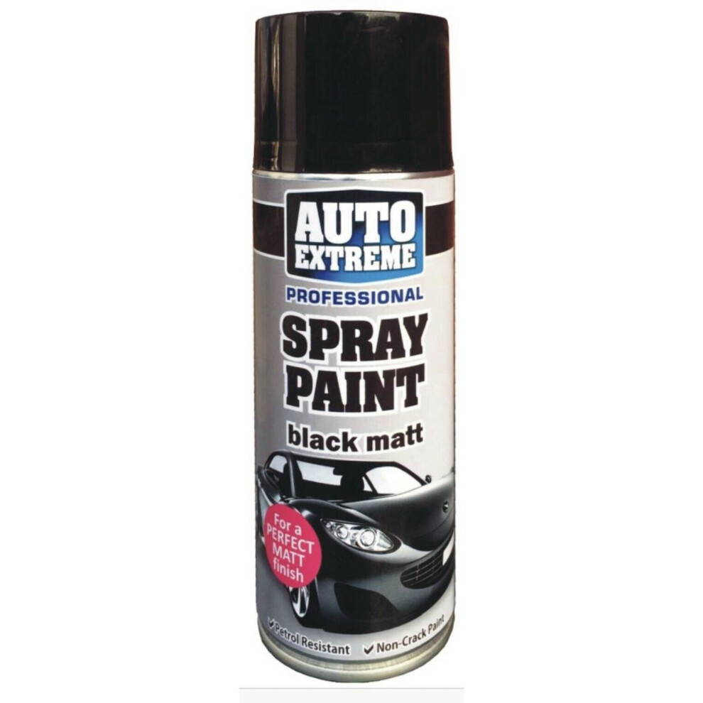 400ml Black Matt Spray Paint Auto Extreme DIY Wood Metal Art & Crafts
