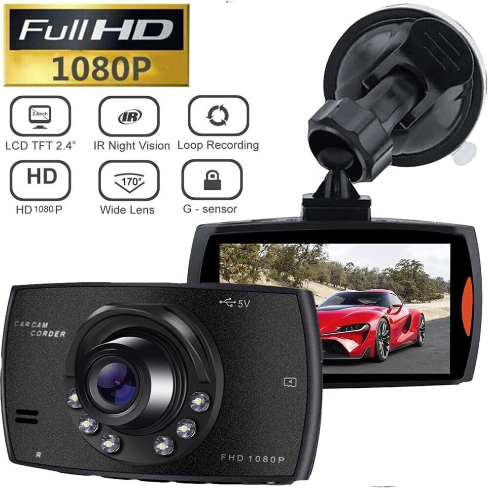 1080P HD Front Dash Cam Car DVR Vehicle Camera G-sensor Night Vision