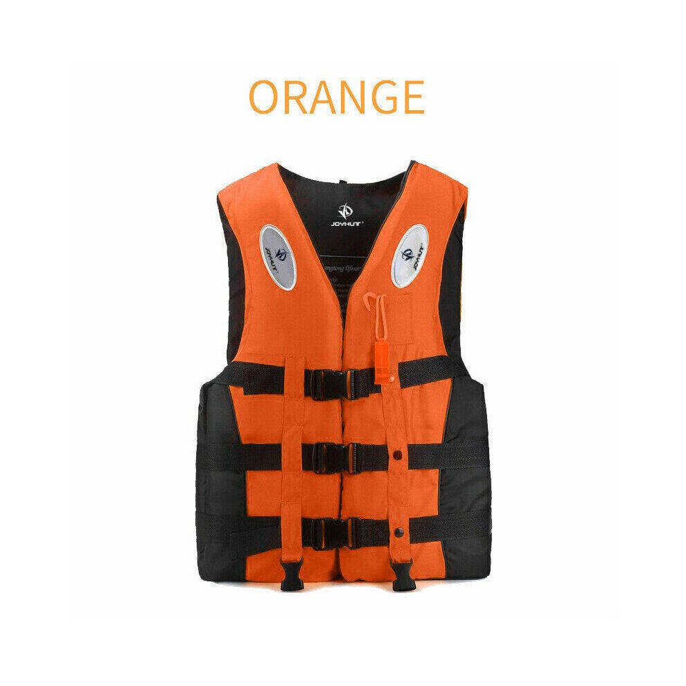 (Orange, XXXL(185-195CM)) Kids Life Adults Jackets Watersport Vest Kayak Ski Buoyancy Aid Sailing Boating