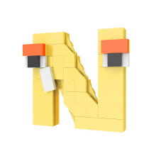 (N) Alphabet Lore Building Block Toy Kawaii English Letter Building Block Best Gift