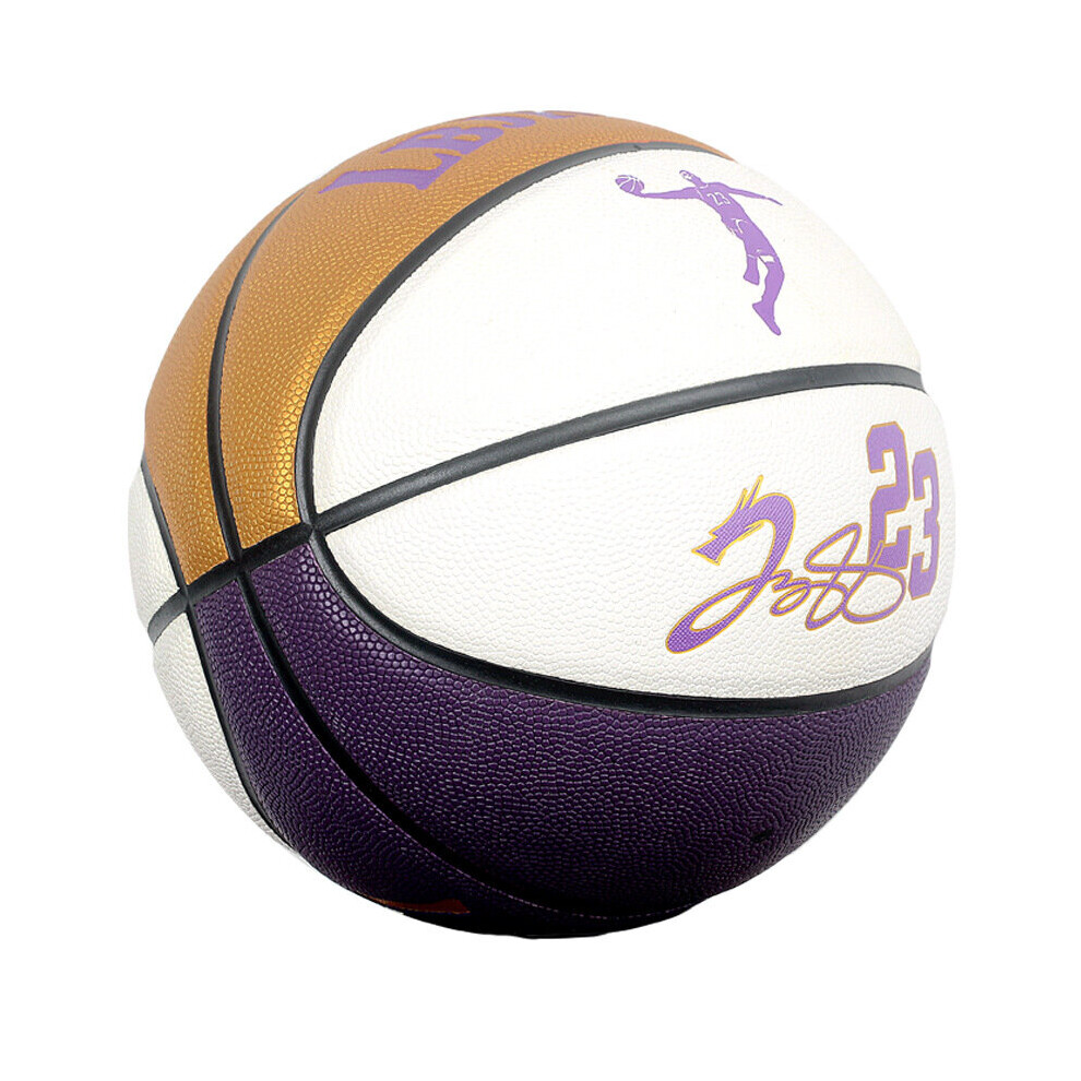 (King James Purple Yellow White, 7 Basketball (Standard)) Lakers James PU leather basketball