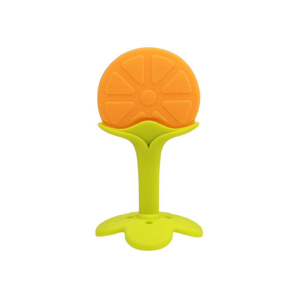 (orange) Baby silicone three-dimensional fruit molar stick