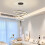 Living And Home (Warm White) Modern 3 Ring Aluminum Round Hanging LED Pendant Light 2