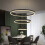 Living And Home (Warm White) Modern 3 Ring Aluminum Round Hanging LED Pendant Light 5