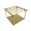 (Rustic Brown, 4.2m x 4.2m (with 4 posts)) Pergola and decking kit (Ovolo design) 4