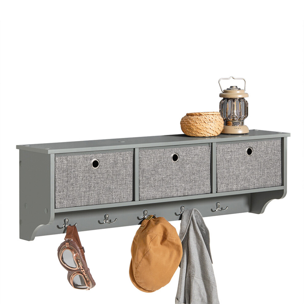 SoBuy FRG282-HG, Wall Coat Rack Wall Shelf Wall Storage Cabinet Unit