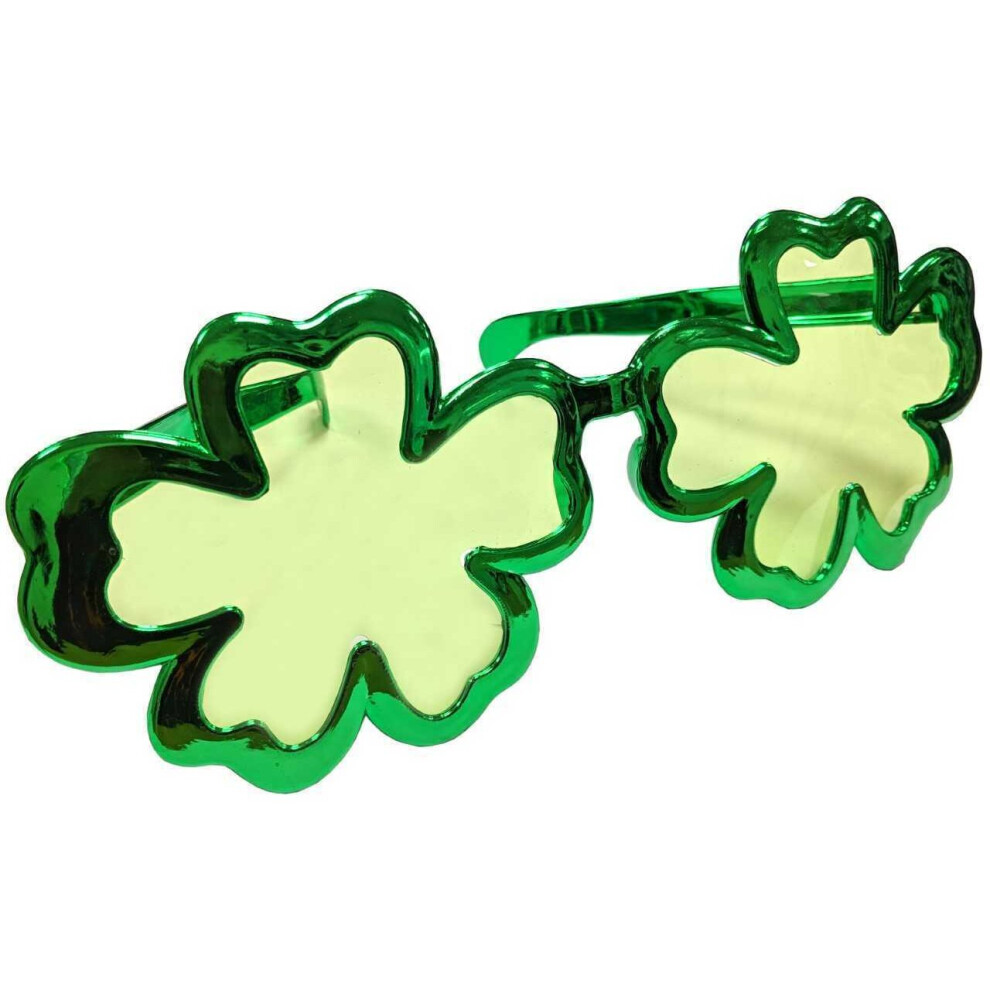Quickdraw Supplies St Patricks Day Irish Shamrock Sunglasses Fancy Dress Accessory Green