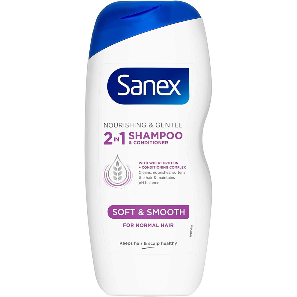 Sanex 2in1 Shampoo & Conditioner 250ml Pack of 6 Gently Nourishing