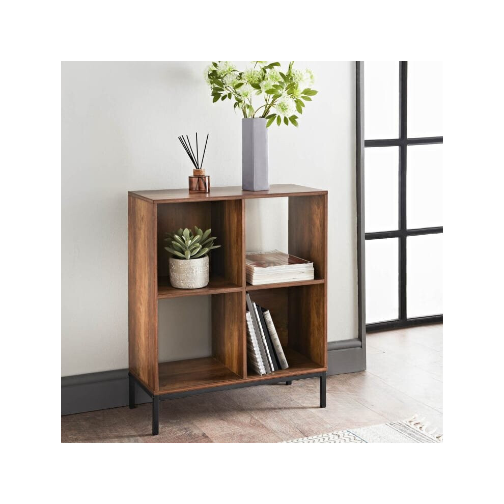 Tromso 4 Cube Shelving Unit plenty of space to store books- Rustic Oak