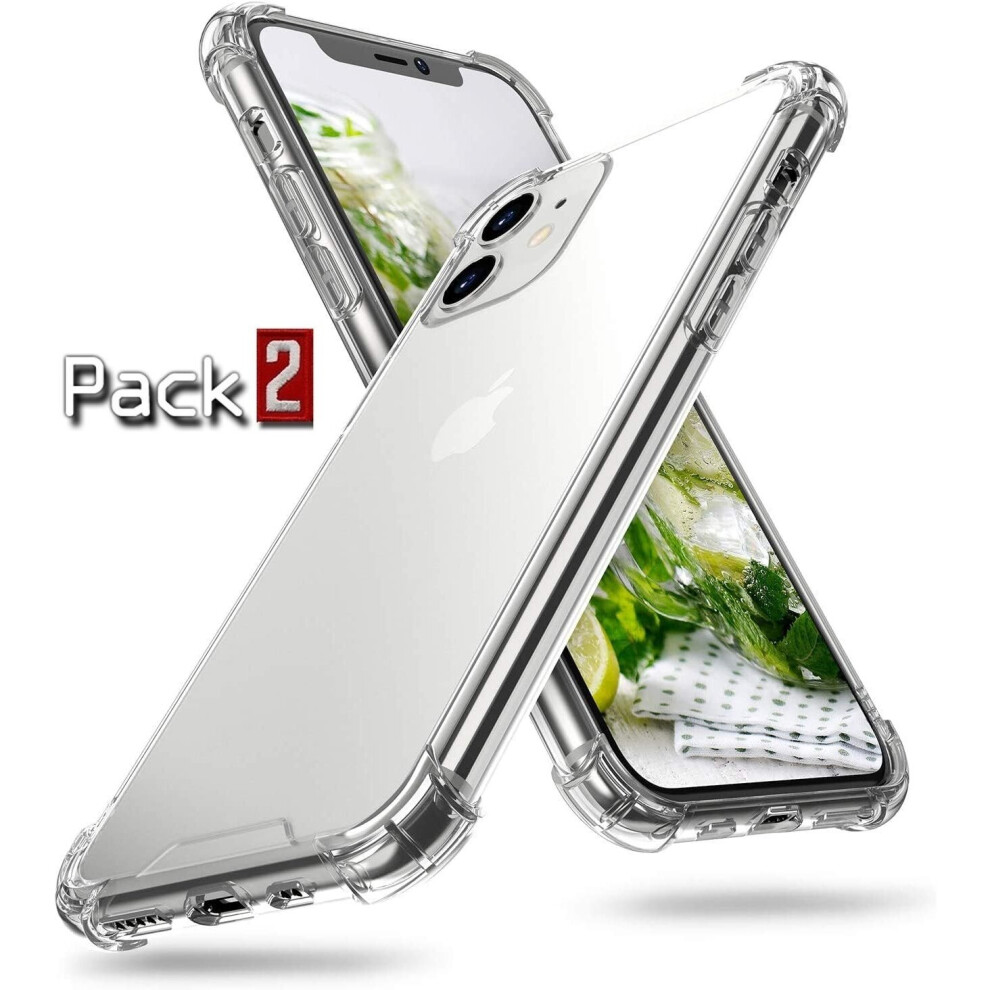 Pack Of 2 Crystal Case For Apple Iphone 12 Iphone 12 Pro, Ultra Thin Slim Case Transparent Edge Soft Flexible Silicone Gel Tpu Bumper Case Cover Clear 7437729110100