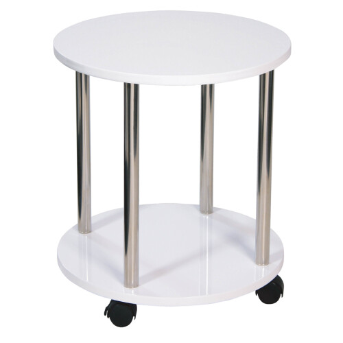 Spot On Dealz Small Sofa Side Table Coffee Round 2 Tier Shelf Unit Living Room White 1