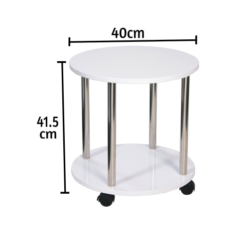 Spot On Dealz Small Sofa Side Table Coffee Round 2 Tier Shelf Unit Living Room White 2