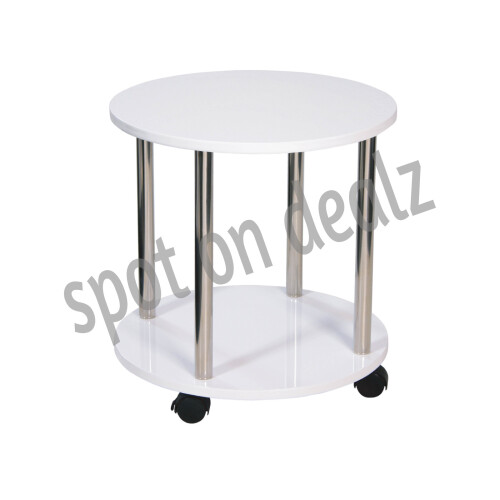 Spot On Dealz Small Sofa Side Table Coffee Round 2 Tier Shelf Unit Living Room White