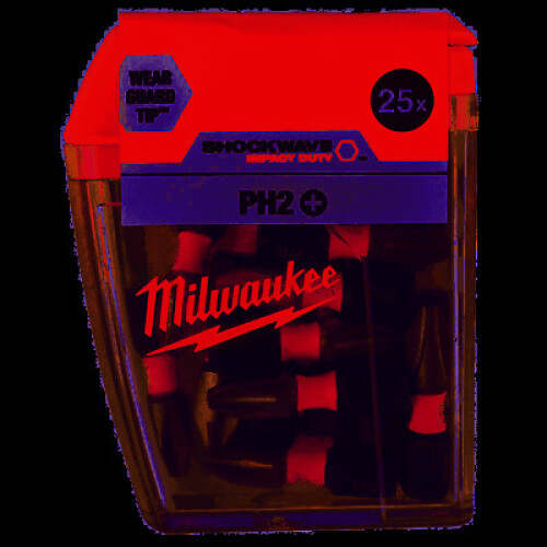 Milwaukee Milwaukee 25pc 25mm Shockwave PH2 Impact Screwdriver Drill Bits Set MIL472037 1