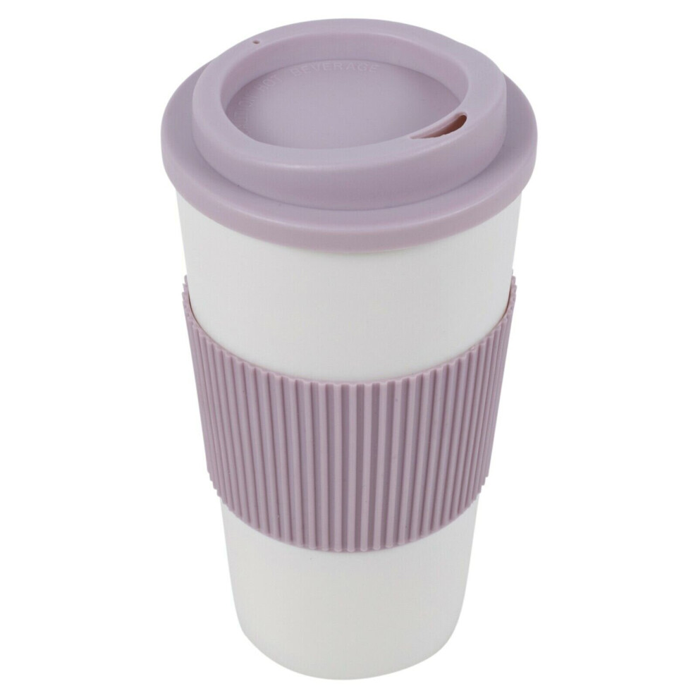 (Pink, 1) 450ml Double Wall Drinking Cup Warm Coffee Tea Travel Reusable Mug Screw On Lid