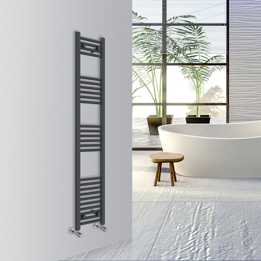 (Anthracite, 1600x300mm) Warmehaus Straight Bathroom Heated Towel Rail Warmer Radiator Central Heating