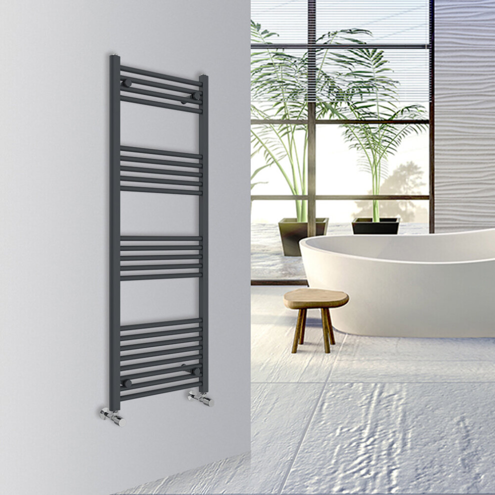 (Anthracite, 1400x500mm) Warmehaus Straight Bathroom Heated Towel Rail Warmer Radiator Central Heating