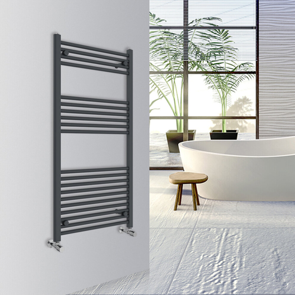 (Anthracite, 1200x600mm) Warmehaus Straight Bathroom Heated Towel Rail Warmer Radiator Central Heating