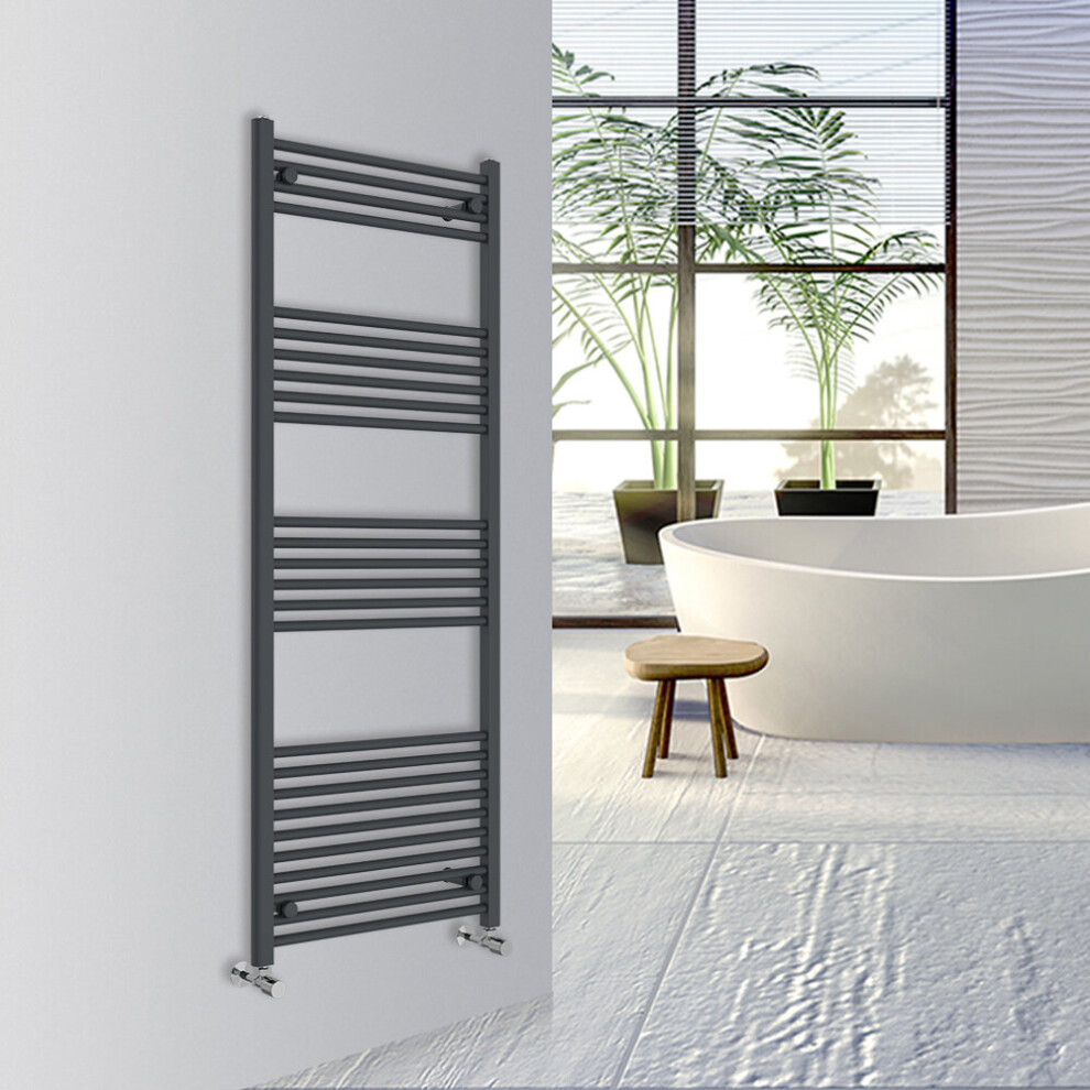 (Anthracite, 1600x600mm) Warmehaus Straight Bathroom Heated Towel Rail Warmer Radiator Central Heating