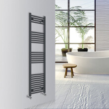 (Anthracite, 1600x400mm) Warmehaus Straight Bathroom Heated Towel Rail Warmer Radiator Central Heating