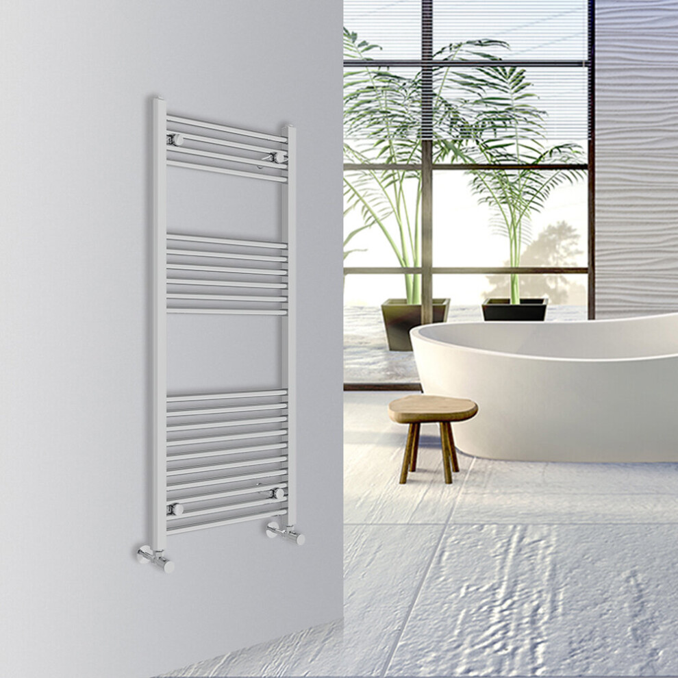 (Chrome, 1200x500mm) Warmehaus Straight Bathroom Heated Towel Rail Warmer Radiator Central Heating