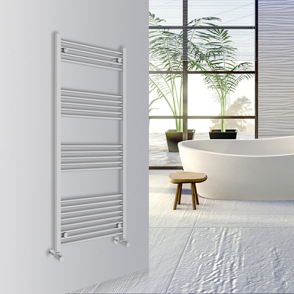 (Chrome, 1400x600mm) Warmehaus Straight Bathroom Heated Towel Rail Warmer Radiator Central Heating